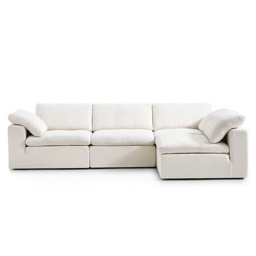 Cloud Sectional sofa with modular design, cloud-like comfort, and soft cotton-linen fabric.