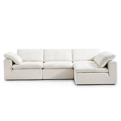 Cloud Sectional sofa with modular design, cloud-like comfort, and soft cotton-linen fabric.