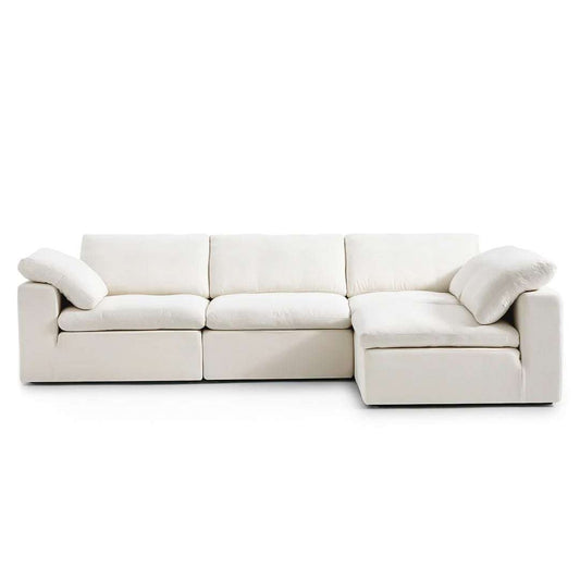 Cloud Sectional sofa with modular design, cloud-like comfort, and soft cotton-linen fabric.