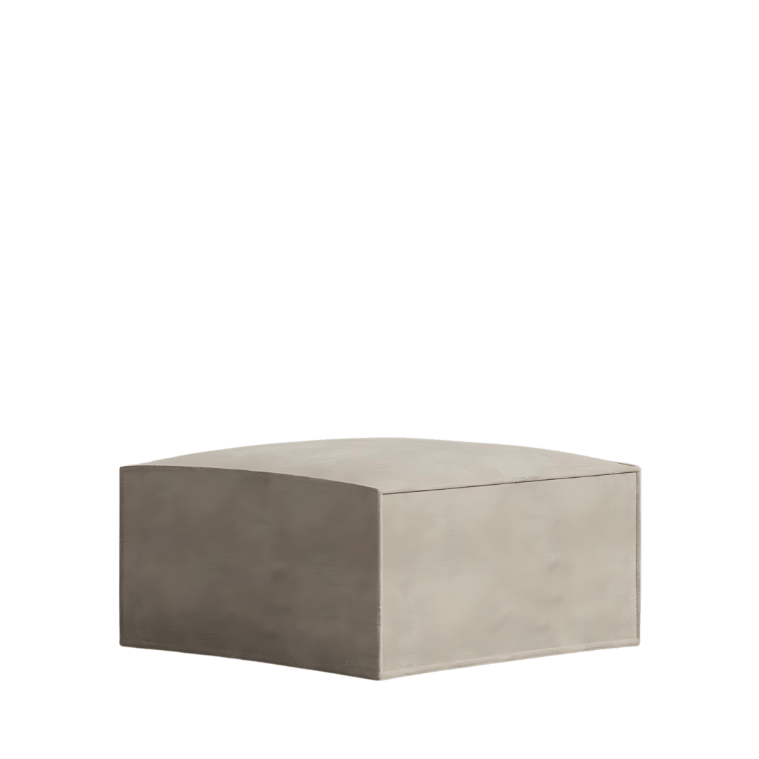Mod Ottoman with sleek design and vegan fabric for modern spaces.