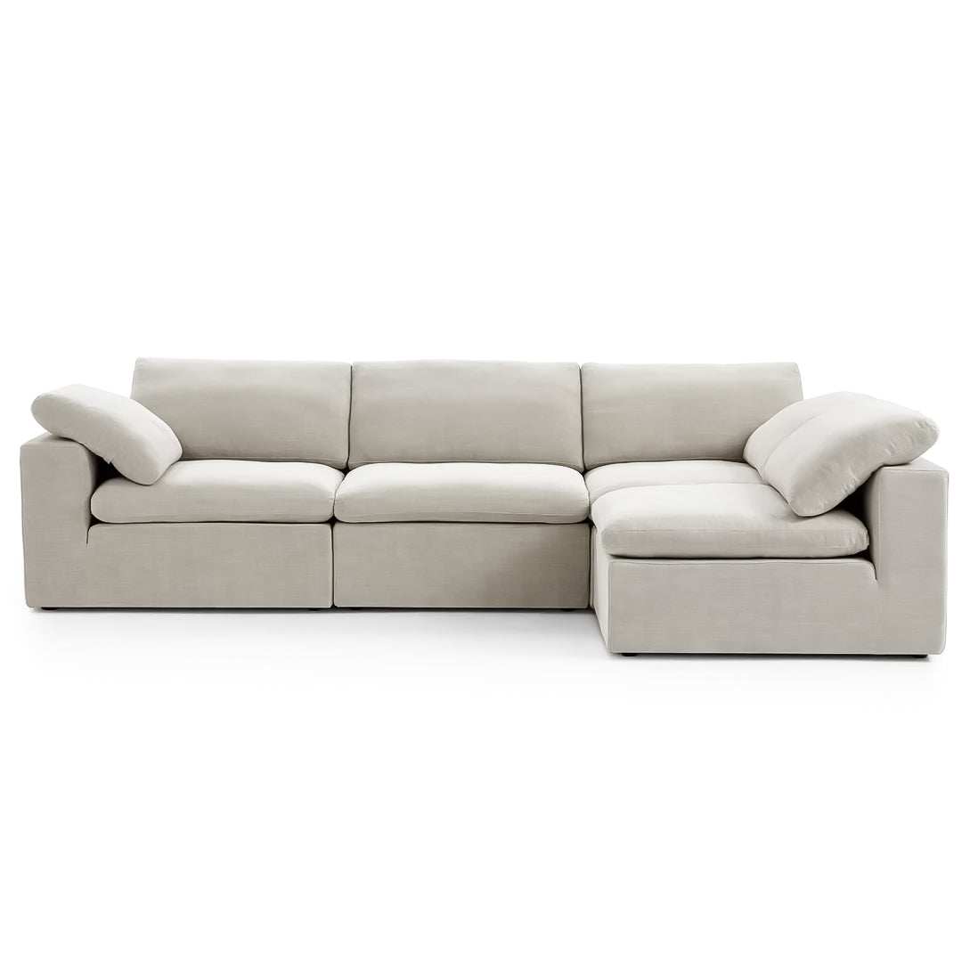 Cloud Sectional sofa with modular design and soft, breathable cotton-linen fabric.