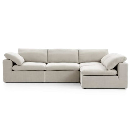 Cloud Sectional sofa with modular design and soft, breathable cotton-linen fabric.