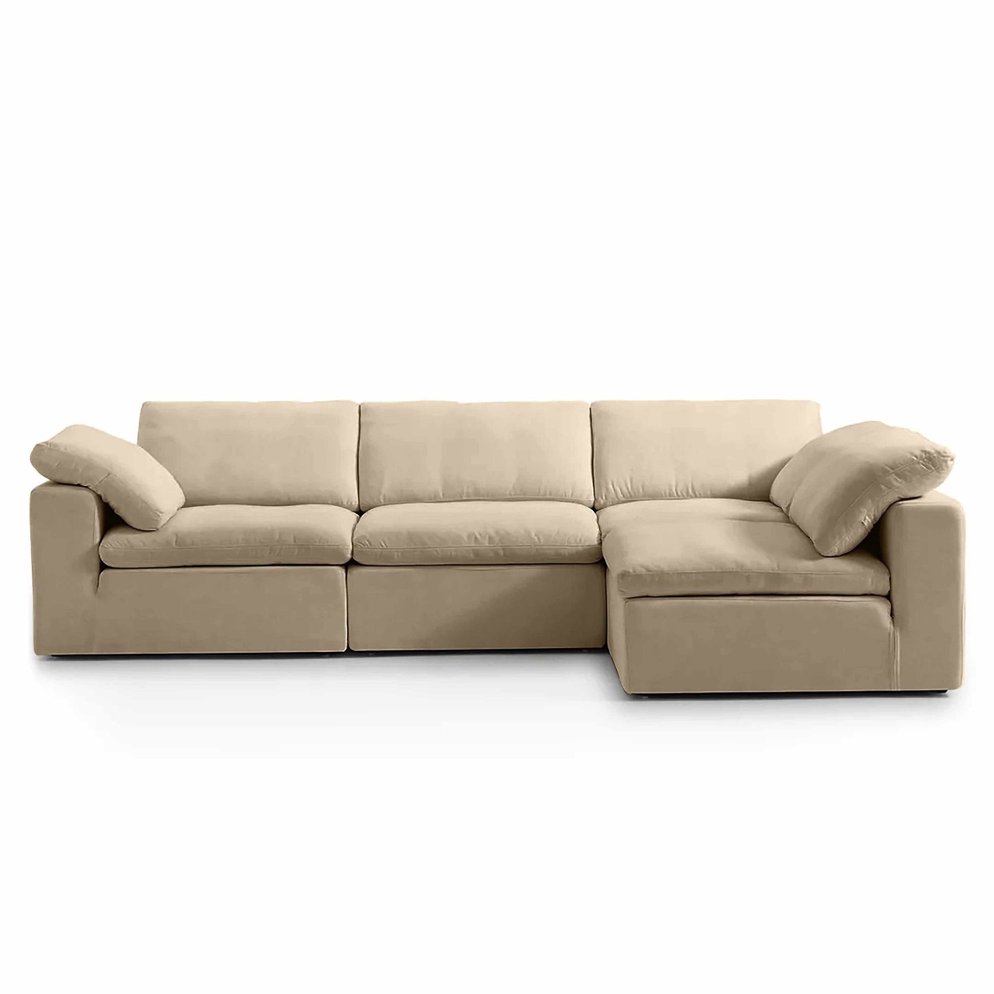 Modular Cloud Sectional sofa with soft, cotton-linen fabric and deeper seating for ultimate comfort.