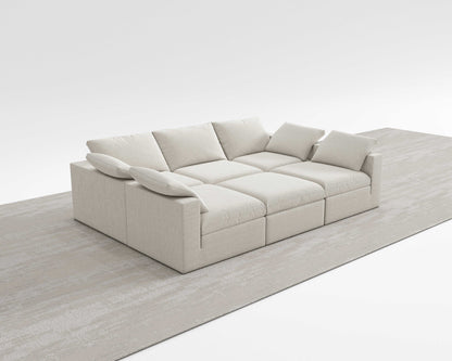Cloud Sectional Bed with modular design, soft texture, and deep seating in soothing colors.