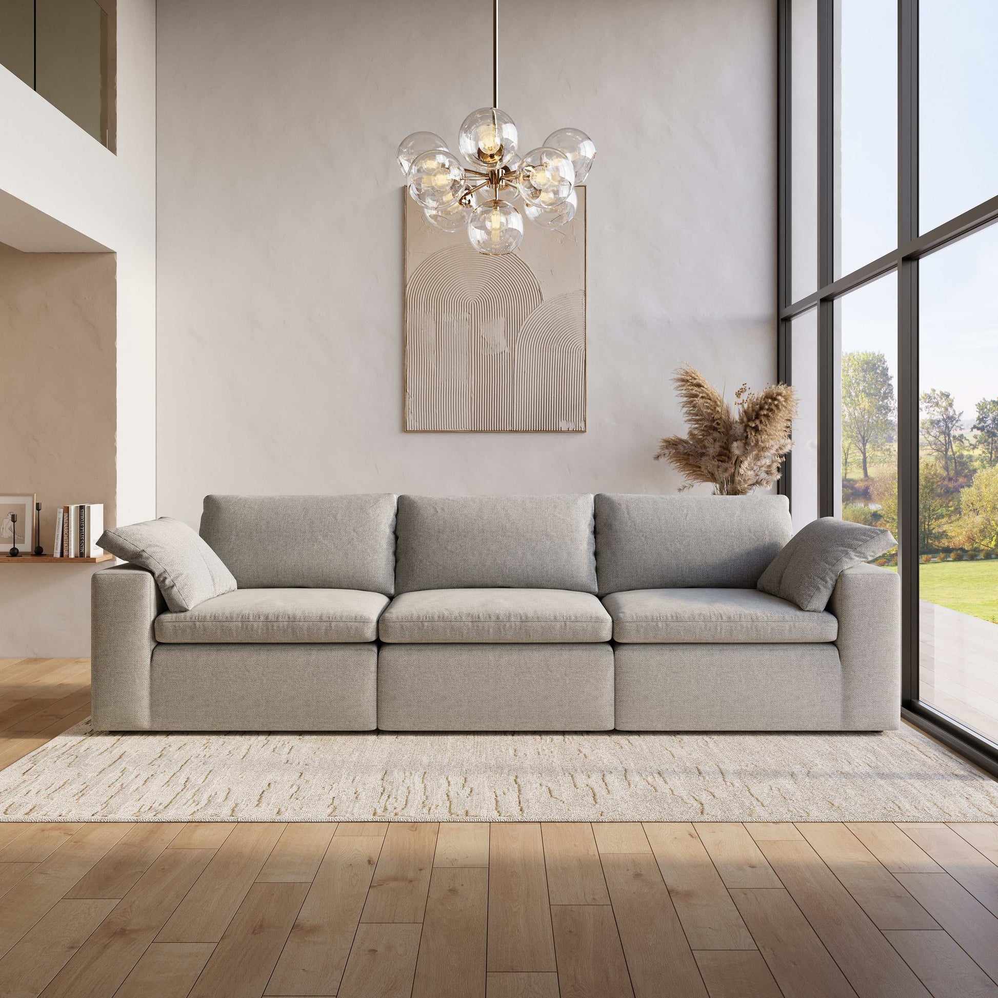 Cloud Sofa in modern living room setting, showcasing modular design and cozy, cloud-like comfort.