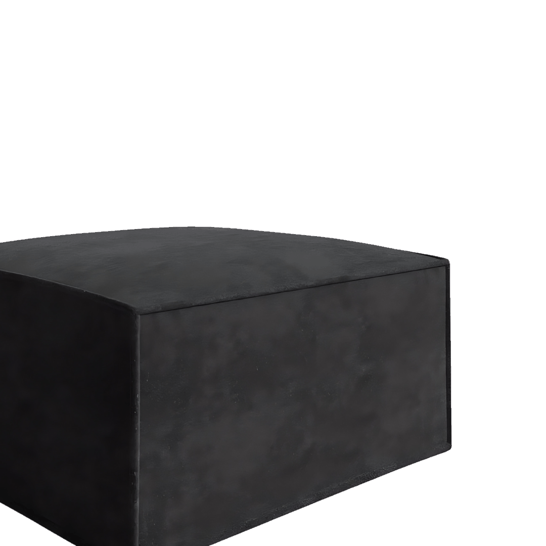 Mod Ottoman with sleek design and plush cushion in vegan fabric.