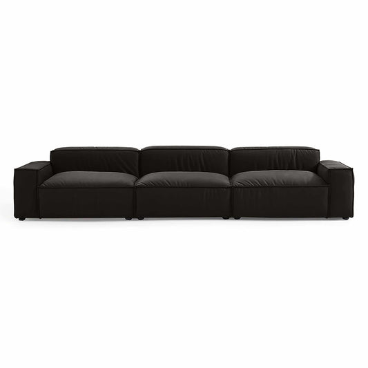 Modular Nest Sofa in black, featuring a double-seat tofu block design with Vegan Smart Foam technology.