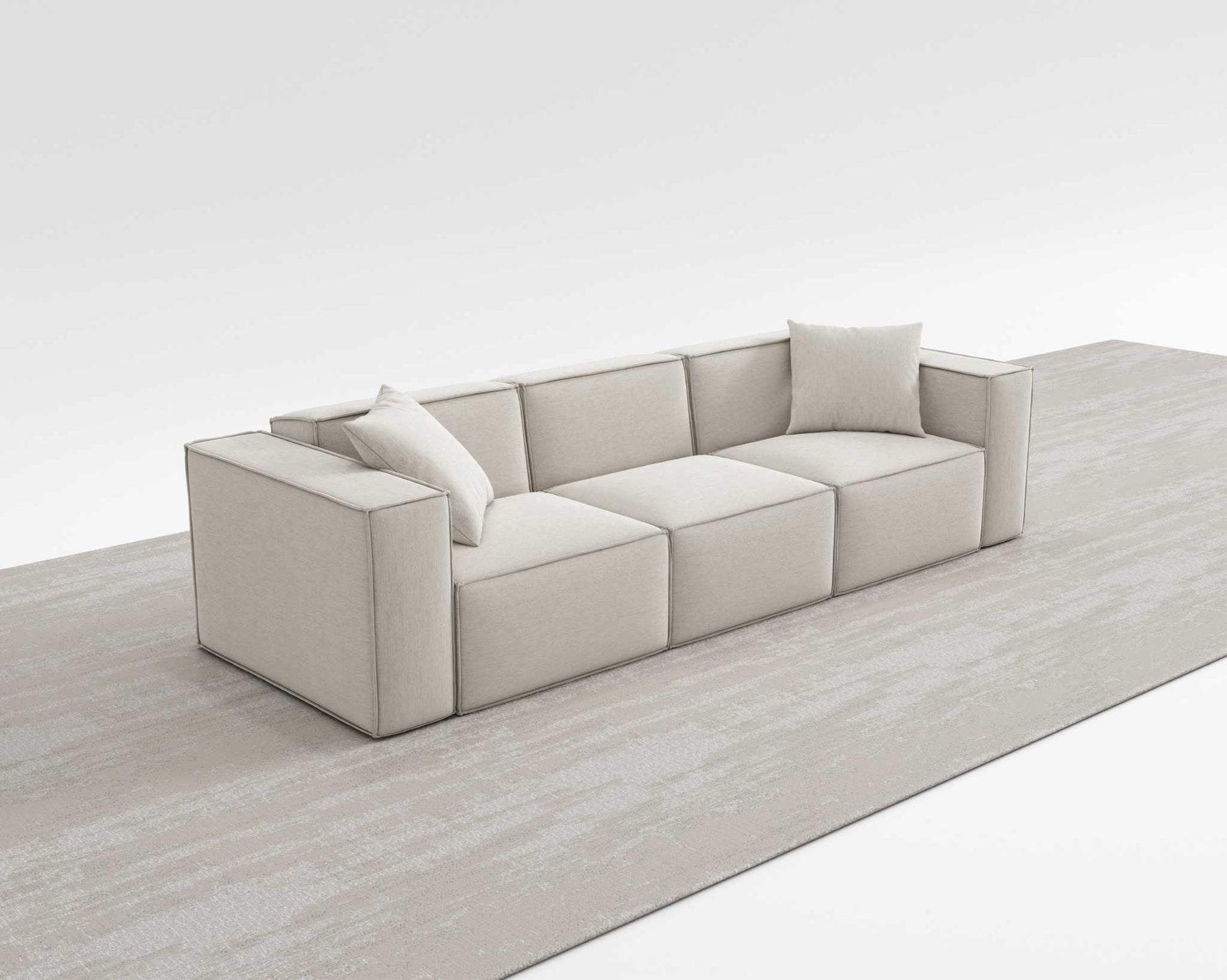 Modern Mod Sectional sofa with sleek design and vegan fabric.