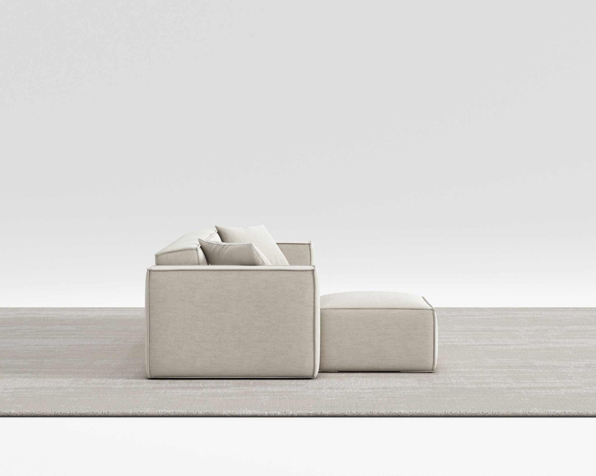Modern Mod Sectional with sleek design and vegan fabric.