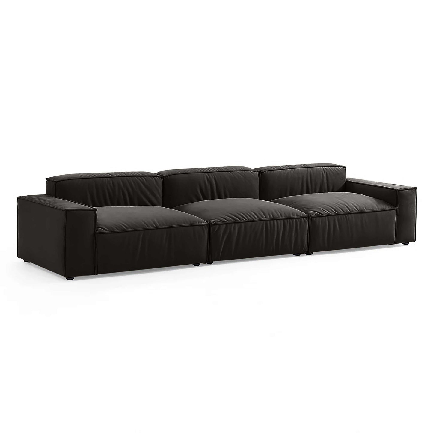 Modular Nest Sofa in calming color palette with tofu block design and Vegan Smart Foam technology.