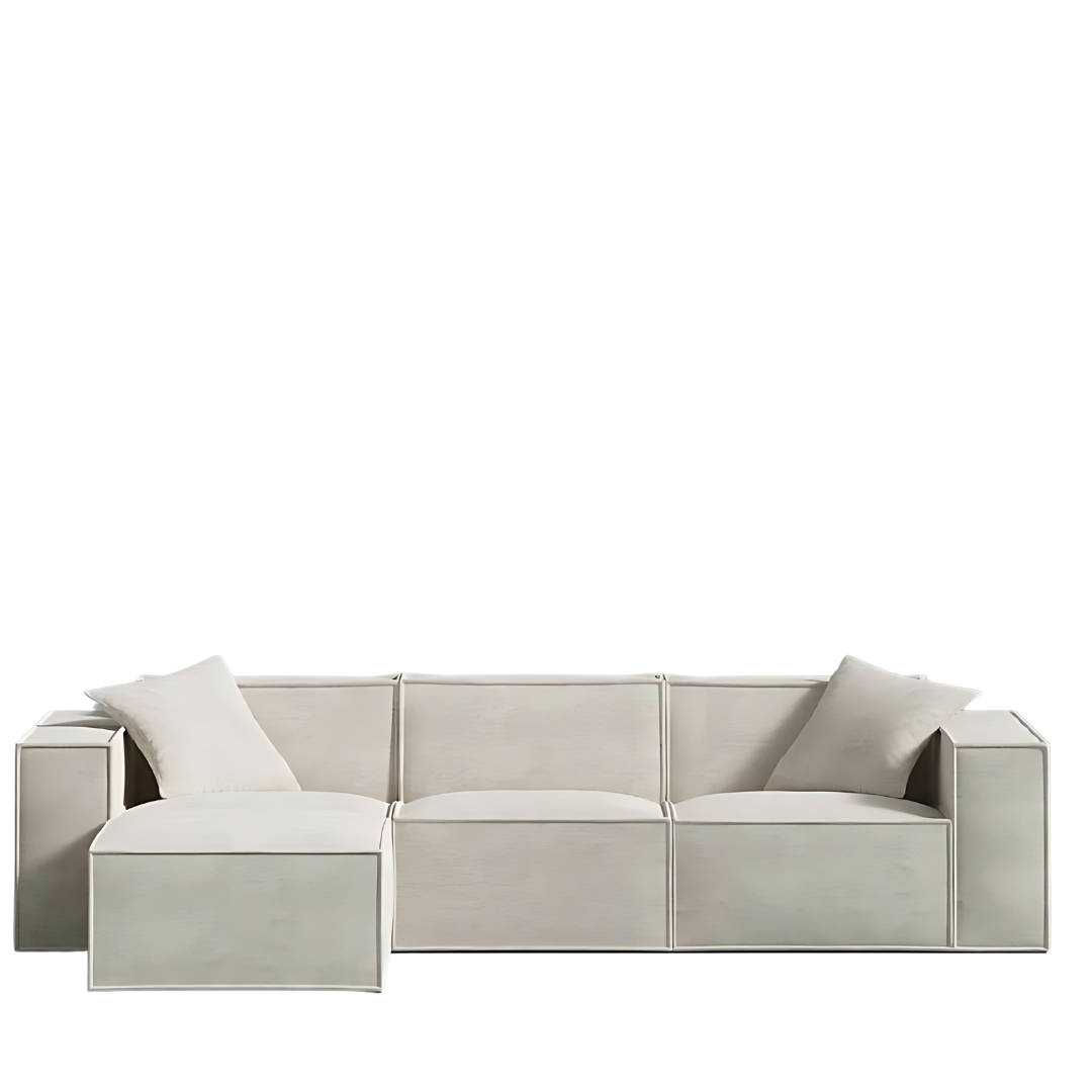 Modern Mod Sectional sofa with sleek low-profile design and vegan fabric.