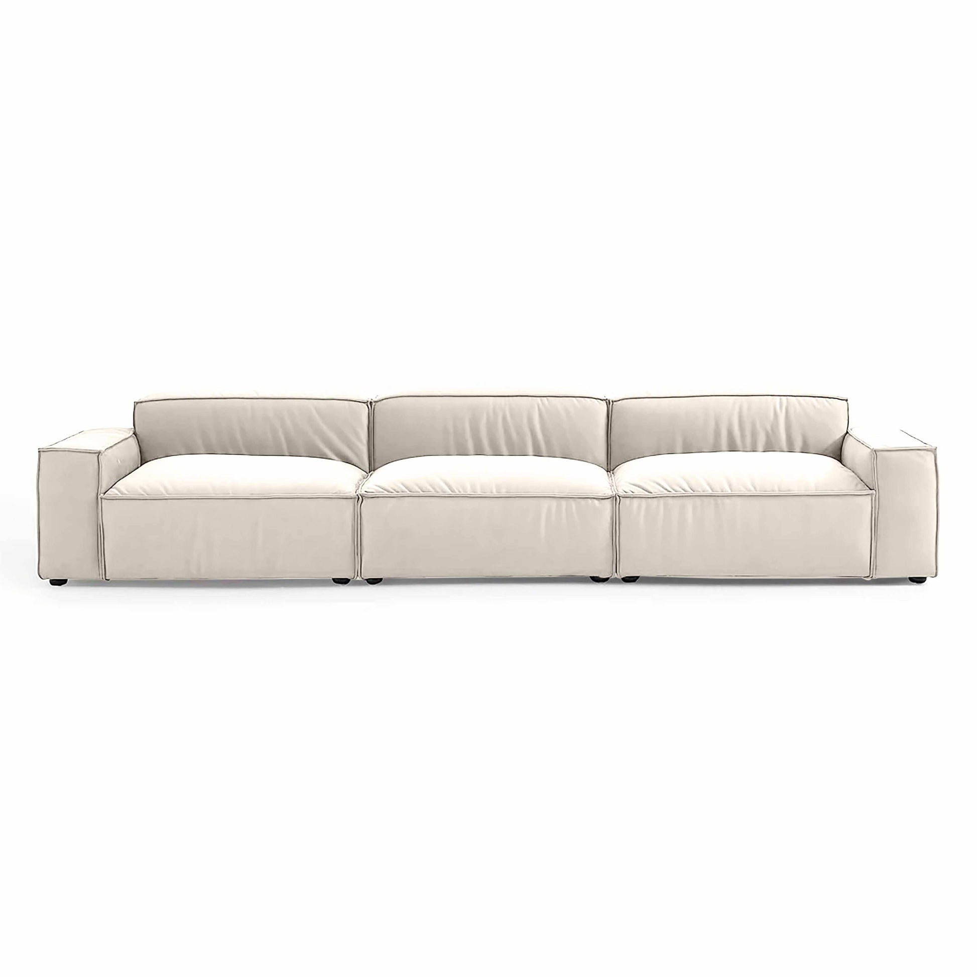 Modular Nest Sofa with double-seat tofu block design and Vegan Smart Foam, in a calming color palette.