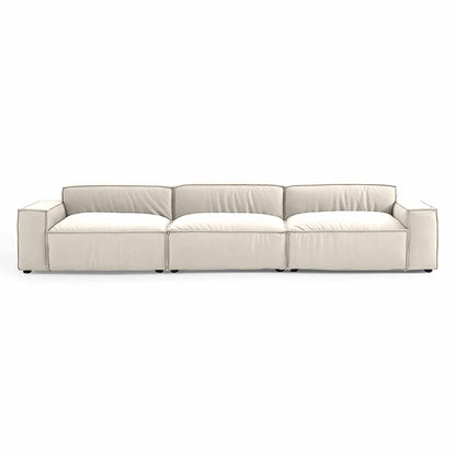 Modular Nest Sofa with double-seat tofu block design and Vegan Smart Foam, in a calming color palette.