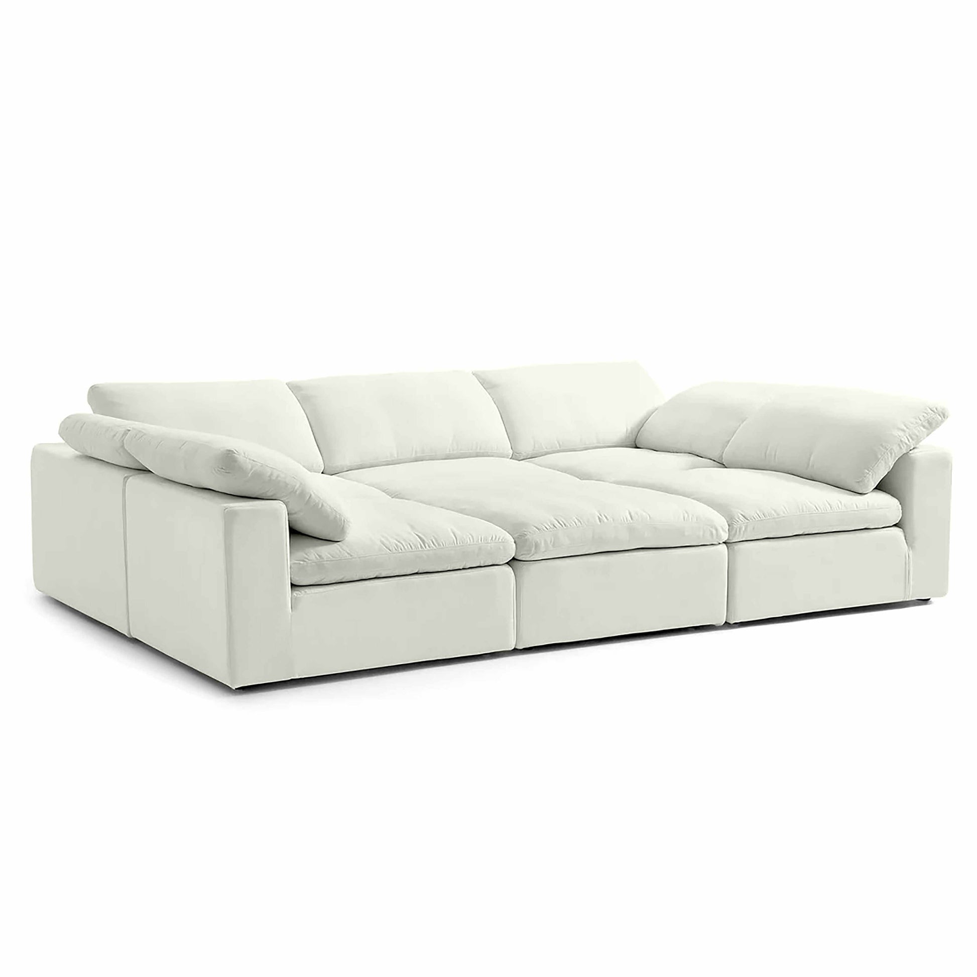 Cloud Sectional Bed with modular design in soft, breathable cotton-linen fabric.