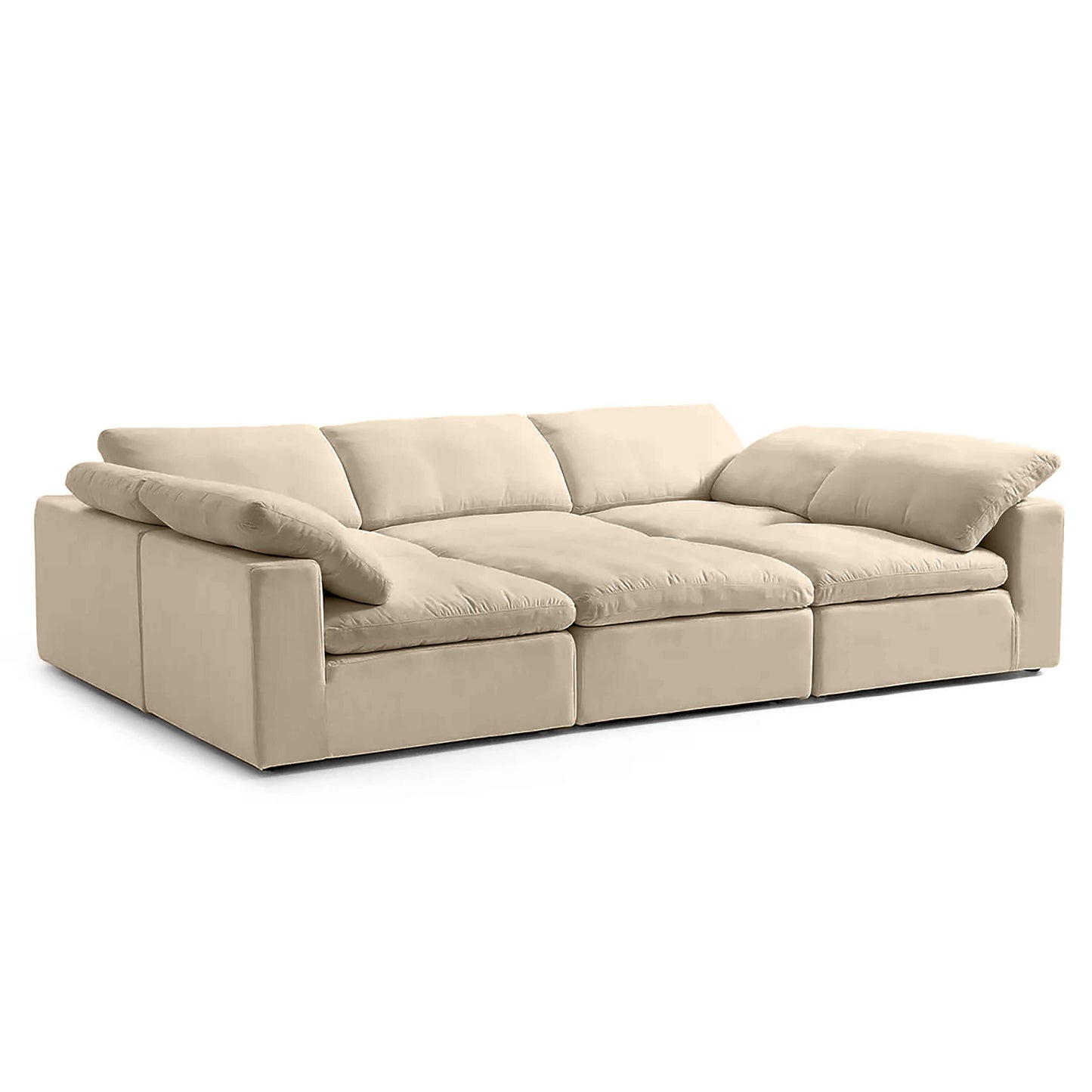 CLOUD SECTIONAL sofa bed with modular design and soft cotton-linen fabric.