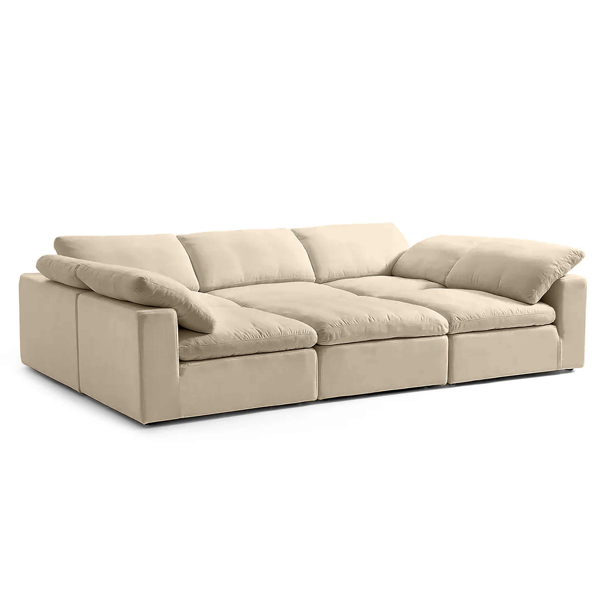 CLOUD SECTIONAL sofa bed with modular design and soft cotton-linen fabric.